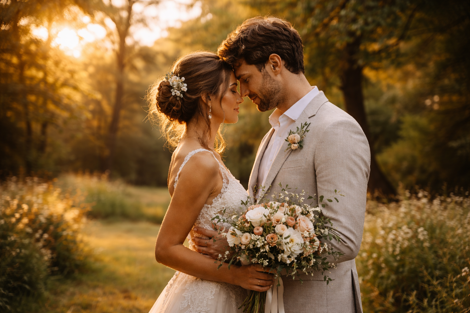 Mariés dans la nature